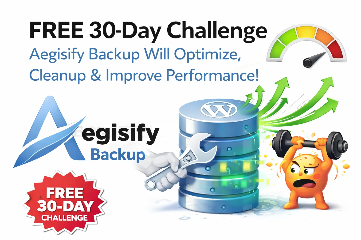 A digital illustration showing a database icon being compressed and optimized by a backup tool.